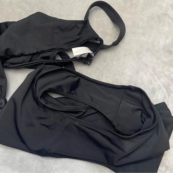 Solid and Striped Solid Black Bailey Knot One-Piece Swimsuit 21877 - Picture 5 of 8